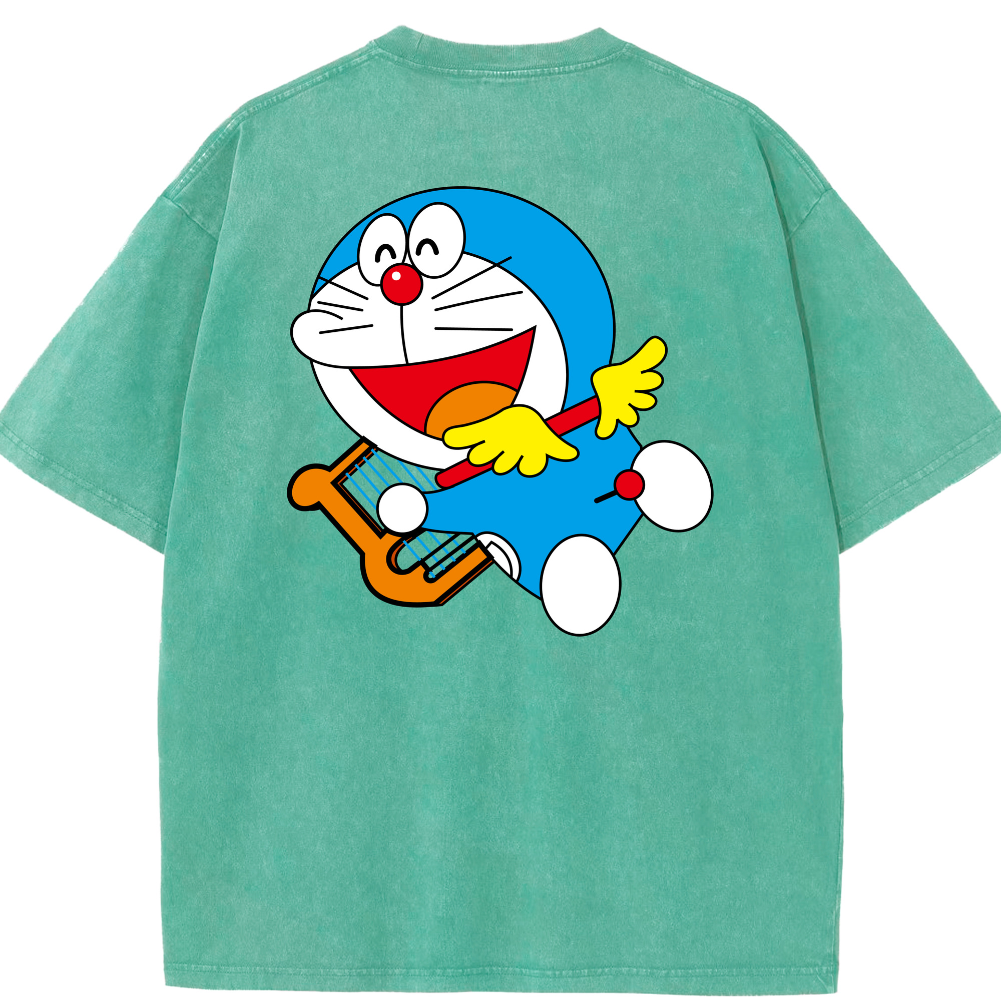 （画像用） ドラえもん Doraemon 綿100% ヴィンテージ風 半袖Tシャツ（背面プリント）